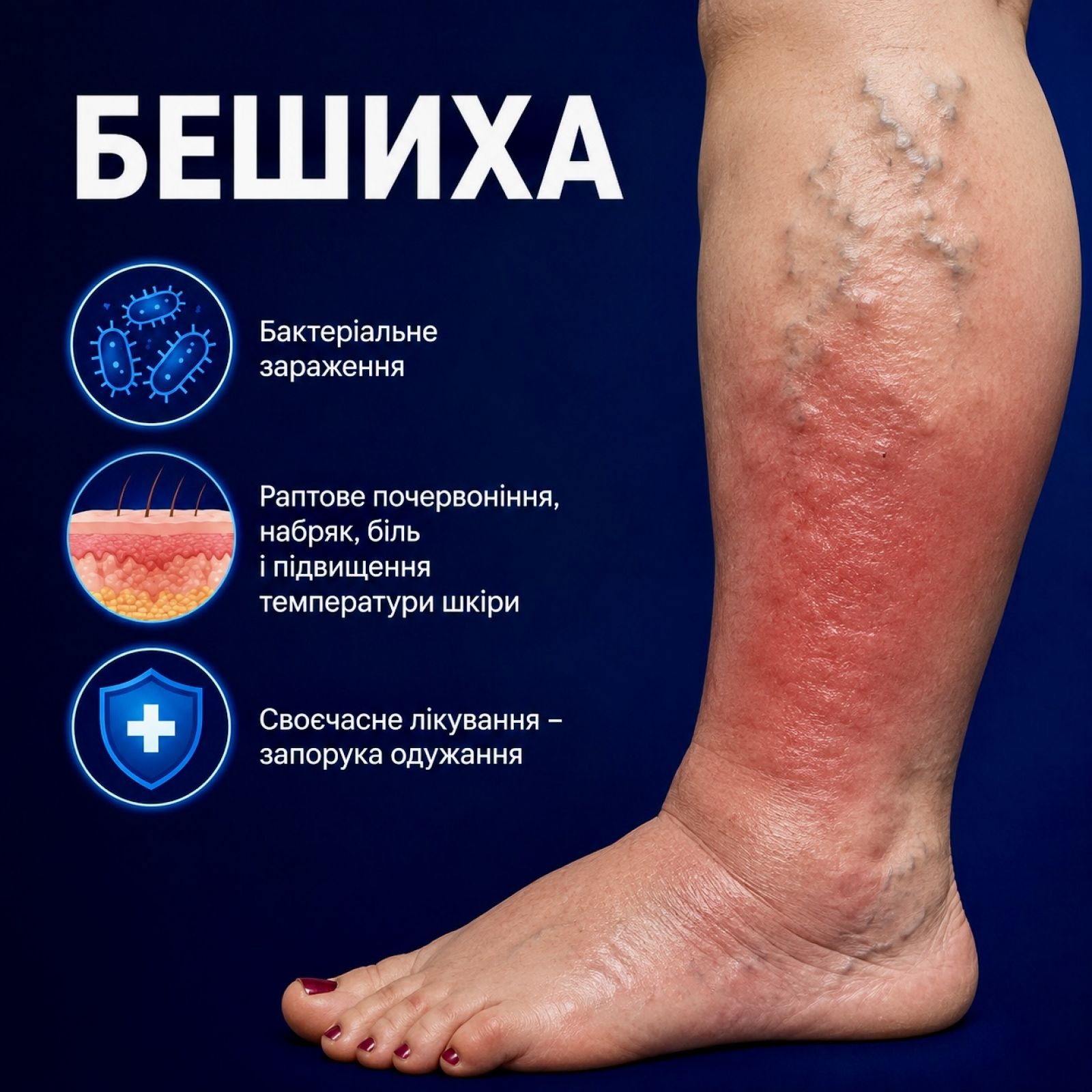 Erysipelas - symptoms, causes, treatment and prevention